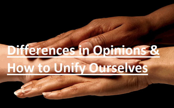 Differences in Opinions & How to Unify Ourselves